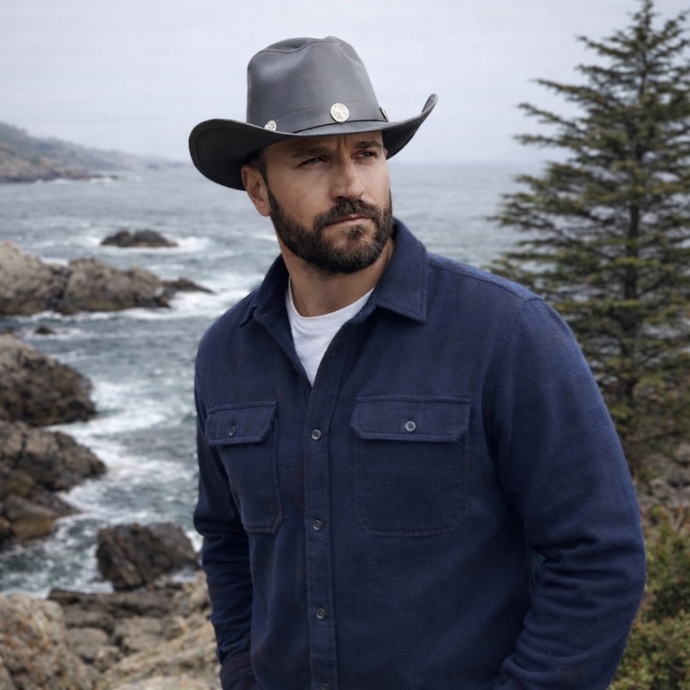 American hat makers Cyclone | Mens Leather Cowboy Hat made in the USA size large